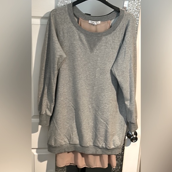BCBG Lg Tunic Shirt Dress Layered Look BCBGeneration Sweatshirt Sweater Sweater - Picture 1 of 7
